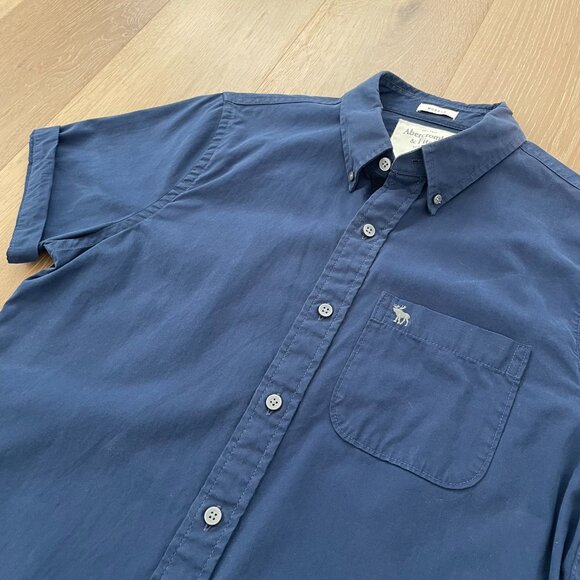 Men's Navy Blue Short Sleeve Shirt - Picture 5 of 14